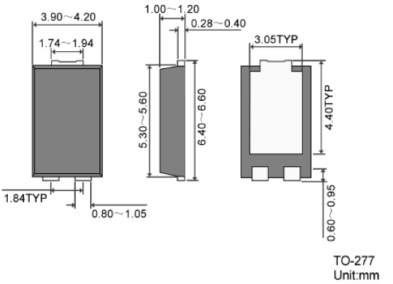 TOPDIODE SP10 series Package Outline Dimensions