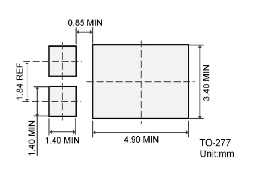 TOPDIODE SP10 series Suggested Solder Pad Layout