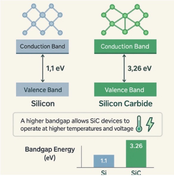 Si vs SiC Material: Bandgap Energy Difference