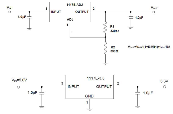 1117E low-dropout three-terminal regulator