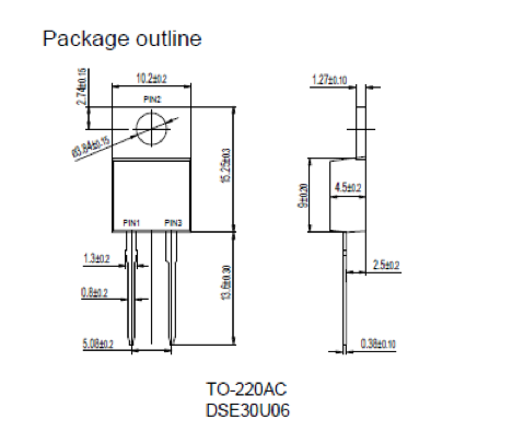 Topdiode DSE30U06 as a perfect replacement for Vishay VS-30ETH06-1-M3 Hyperfast Rectifier, 30 A FRED